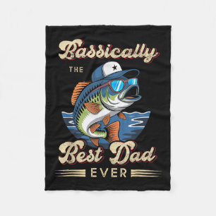 Funny Fisherman Best Dad Ever B Gevist Vaders Da Fleece Deken