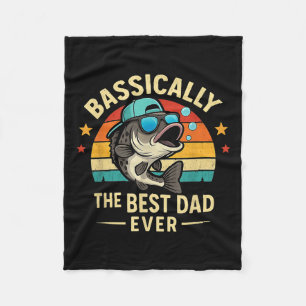 Funny Fisherman Best Dad Ever B Gevist Vaders Da Fleece Deken