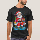 Funny Fisherman Santa Fishing Lovers Christmas Xma T-shirt (Voorkant)