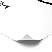 Funny Fisherman Stick Figuur Holding Fish Botten Foto Afdruk (Hoek)