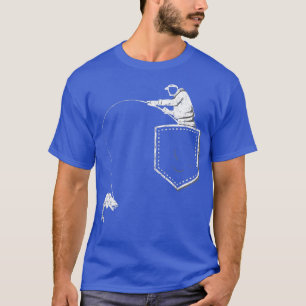 Funny Fisherman Vist Pocket T voor vader en vader T-shirt