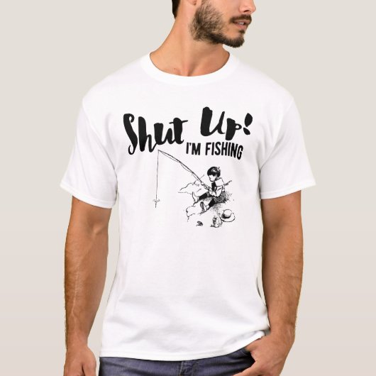 Funny Fisherman Zwijg, ik ben Gevist T-shirt (Voorkant)