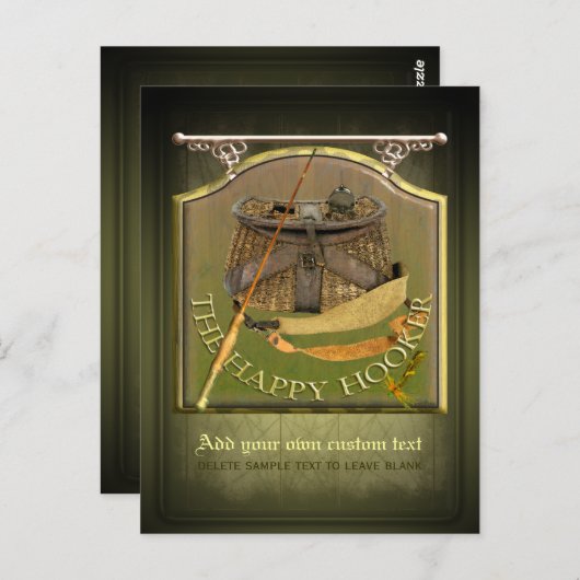 Funny Fishermans Pub Sign Briefkaart (Voorkant / Achterkant)