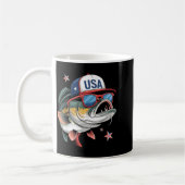 Funny Fishing & Fisherman Gift American Flag Koffiemok (Links)