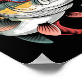 Funny Fishing & Fisherman Gift American Flag Poster (Hoek)