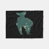 Funny Fishing Big Funny Fish With Fisherman Fishin Fleece Deken (Voorkant (Horizontaal))