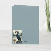 Funny fishing birthday card in funny WPA art style Kaart (Achterkant)