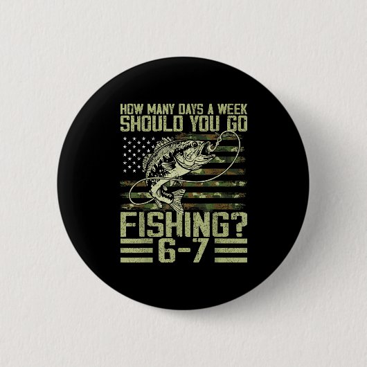Funny Fishing Boy Teens Kid Camouflage Usa Flag B Ronde Button 5,7 Cm (Voorkant)