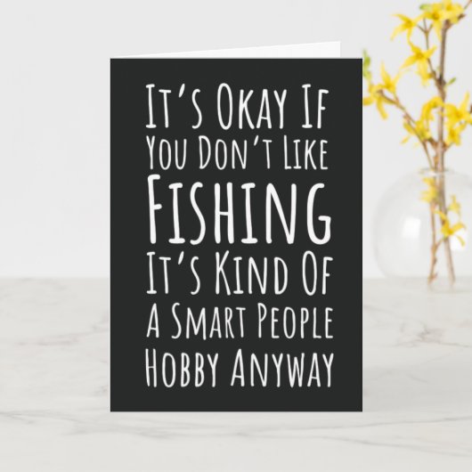Funny Fishing Cards Fisherman Angler Humor Angling Kaart (Gele Bloem)