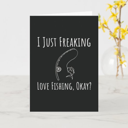 Funny Fishing Cards Fisherman Humor Angling Kaart (Gele Bloem)