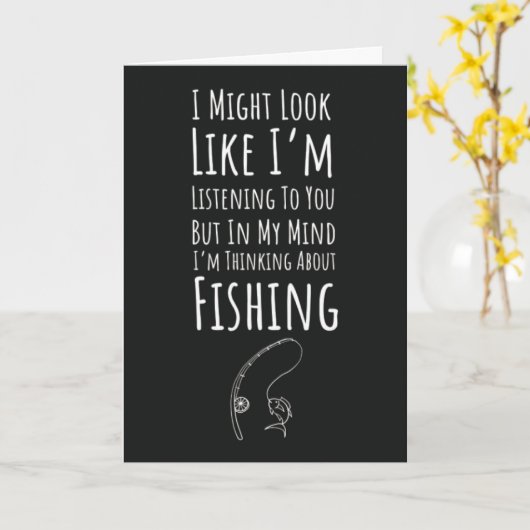 Funny Fishing Cards Fisherman Humor Humorous Kaart (Gele Bloem)