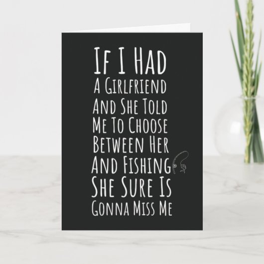 Funny Fishing Cards For Men Teen Boys For Him Guys Kaart (Voorkant)