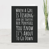 Funny Fishing Cards For Teen Girls Women Her Humor Kaart (Voorkant)