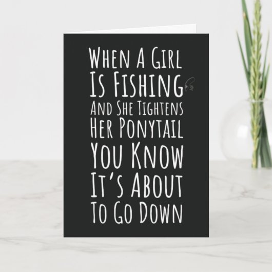 Funny Fishing Cards For Teen Girls Women Her Humor Kaart (Voorkant)