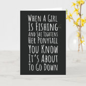 Funny Fishing Cards For Teen Girls Women Her Humor Kaart (Gele Bloem)