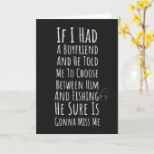 Funny Fishing Cards For Women Angler Humor Girls Kaart (Gele Bloem)