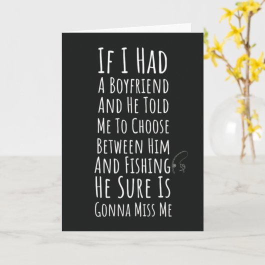 Funny Fishing Cards For Women Angler Humor Girls Kaart (Gele Bloem)