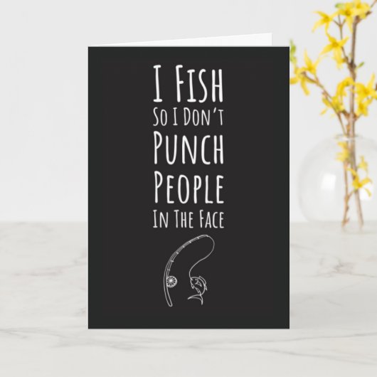 Funny Fishing Cards Sports Fisherman Fishermen Kaart (Gele Bloem)