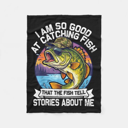 Funny Fishing Dad Men Funny Reel Cool Fish B Fishi Fleece Deken (Voorkant)