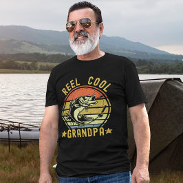 Funny Fishing Dad Reel Cool Grandpa Vintage T-shirt