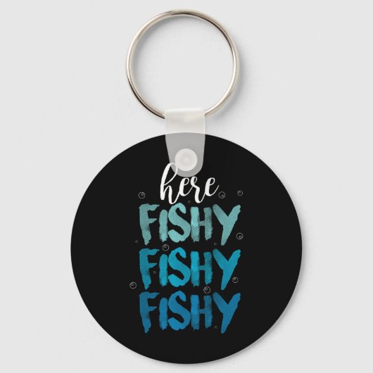 Funny Fishing Here Fishy Love Summer Lake Gift  Sleutelhanger (Voorkant)