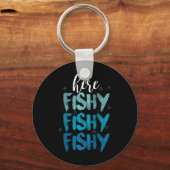 Funny Fishing Here Fishy Love Summer Lake Gift  Sleutelhanger (Voorkant)