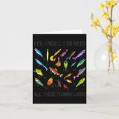 Funny Fishing Lures Gift For Fisherman Angler Fish Kaart (Gele Bloem)