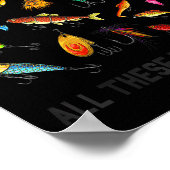 Funny Fishing Lures Gift For Fisherman Angler Fish Poster (Hoek)