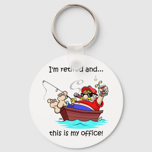 Funny Fishing pensionation Sleutelhanger (Voorkant)