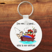 Funny Fishing pensionation Sleutelhanger (Voorkant)