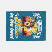 Funny Fishing Quote Hooked On B Fishing  Fleece Deken (Voorkant (Horizontaal))