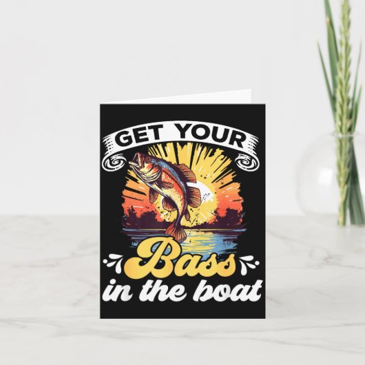 Funny Fishing Quote Hooked On B Fishing  Kaart (Voorkant)