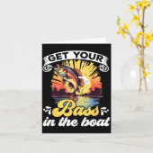 Funny Fishing Quote Hooked On B Fishing  Kaart (Gele Bloem)