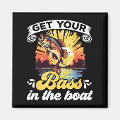 Funny Fishing Quote Hooked On B Fishing  Magneet (Voorkant)