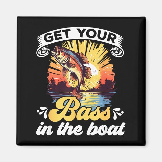 Funny Fishing Quote Hooked On B Fishing  Magneet (Voorkant)