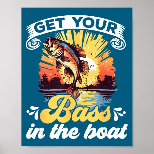 Funny Fishing Quote Hooked On B Fishing  Poster (Voorkant)