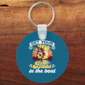 Funny Fishing Quote Hooked On B Fishing  Sleutelhanger (Voorkant)