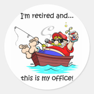 Funny Fishing Ronde Sticker