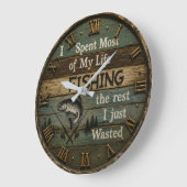 Funny Fishing Rustic Fisherman Cabin  Grote Klok (Hoek)