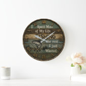 Funny Fishing Rustic Fisherman Cabin  Grote Klok (Huis)