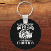 Funny Fishing Sayings For Men In Their Eighties Fi Sleutelhanger (Voorkant)