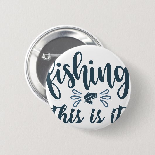 Funny Fishing Shirt Ronde Button 5,7 Cm (Voorkant /achterkant)