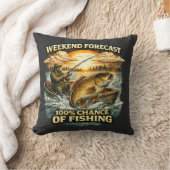 Funny Fishing T-Shirt – Weekend Forecast 100% Chan Kussen (Deken)