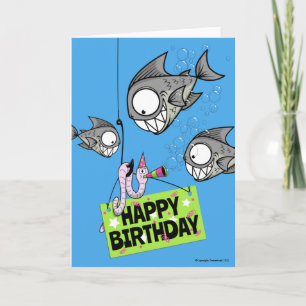 Funny Fishing Themed Birthday Card Kaart