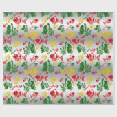 Funny Fishmas Stencil Naam en Bericht toevoegen Cadeaupapier (Vlak)