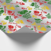 Funny Fishmas Stencil Naam en Bericht toevoegen Cadeaupapier (Hoek)