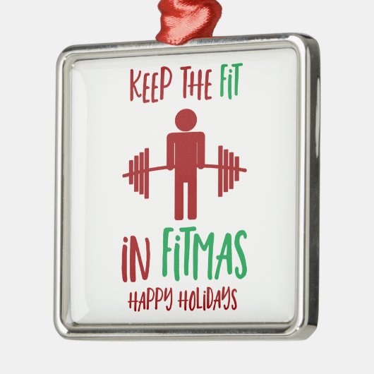 Funny Fitmas Merry Kerstmis Pun Metalen Ornament (Links)