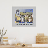 Funny Fitness Cartoon Poster Print Grey (Keuken)