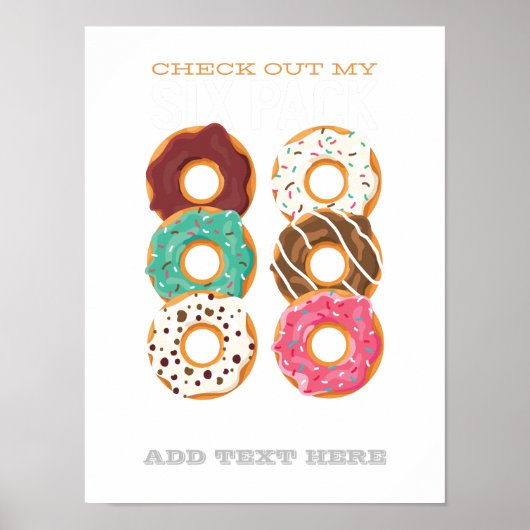 Funny Fitness Checkout My SIX Pack Donuts Fat Poster (Voorkant)