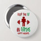 Funny Fitness Fitmas citaat kerstmis Ronde Button 4,0 Cm (Voorkant /achterkant)